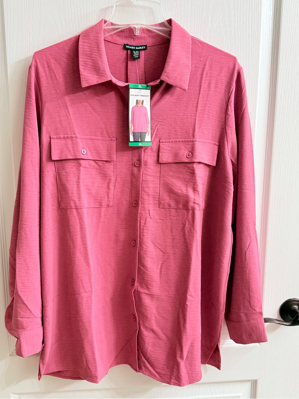 Hilary Radley Button-Front Shirt In Rose